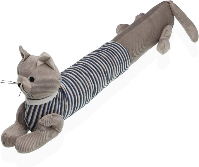 Deurstopper - Kattenvorm - Deuren Openhouden - Zandgevuld Stabiliteit - 73 cm Lengte - Grijs