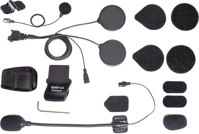 Helmklemmenset voor Bluetooth stereo headset en intercom