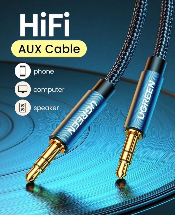 Ugreen 10688 audio kabel 3 m 3.5mm Blauw