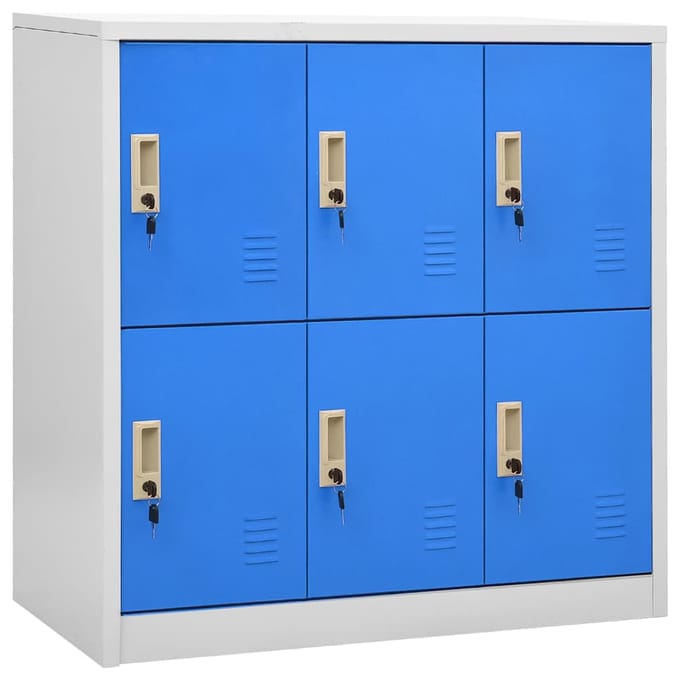 vidaXL - Lockerkast - 90x45x92,5 - cm - staal - lichtgrijs - en - blauw