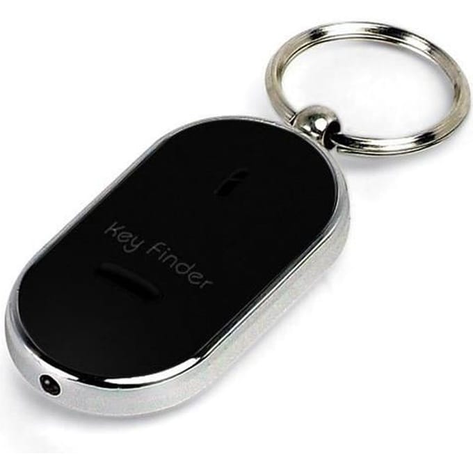 Fluitje Sleutelhanger - Sleutelvinder - Zwart - Geïntegreerde LED - Origineel Gadget - Unisex zwart