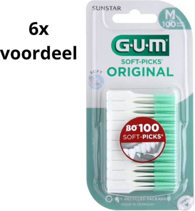 Gum Soft-Picks Regular - 6x 100 stuks - Voordeelverpakking
