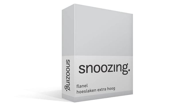 Snoozing - Flanel - Extra Hoog - Hoeslaken - Eenpersoons - 80/90x200 cm - Grijs
