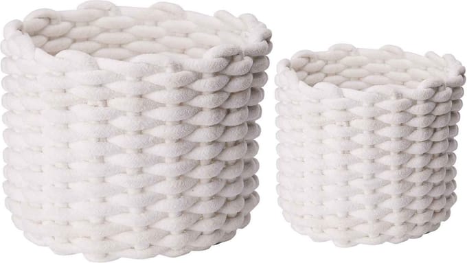 Cosy & Trendy Velvet Set2 Mand Wit Koord Uit Fluweel
