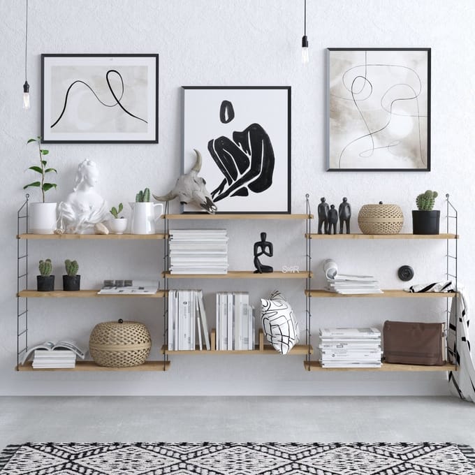 Laba Boekenplank | 100% MELAMINE | Eiken - Emob - Wandrek - Bruin - Melamine