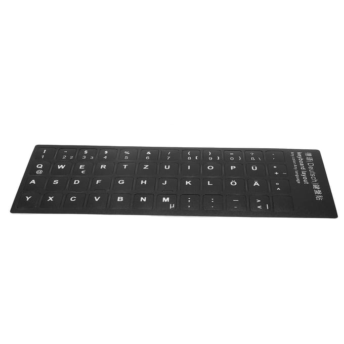 Duitse Toetsenbordsticker Vervangingstoetsenbordsticker voor Desktopcomputer Laptop black