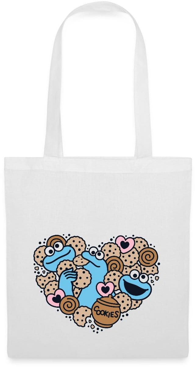 Sesamstraat Hart Met Koekiemonster Tas Van Stof Schoudertas