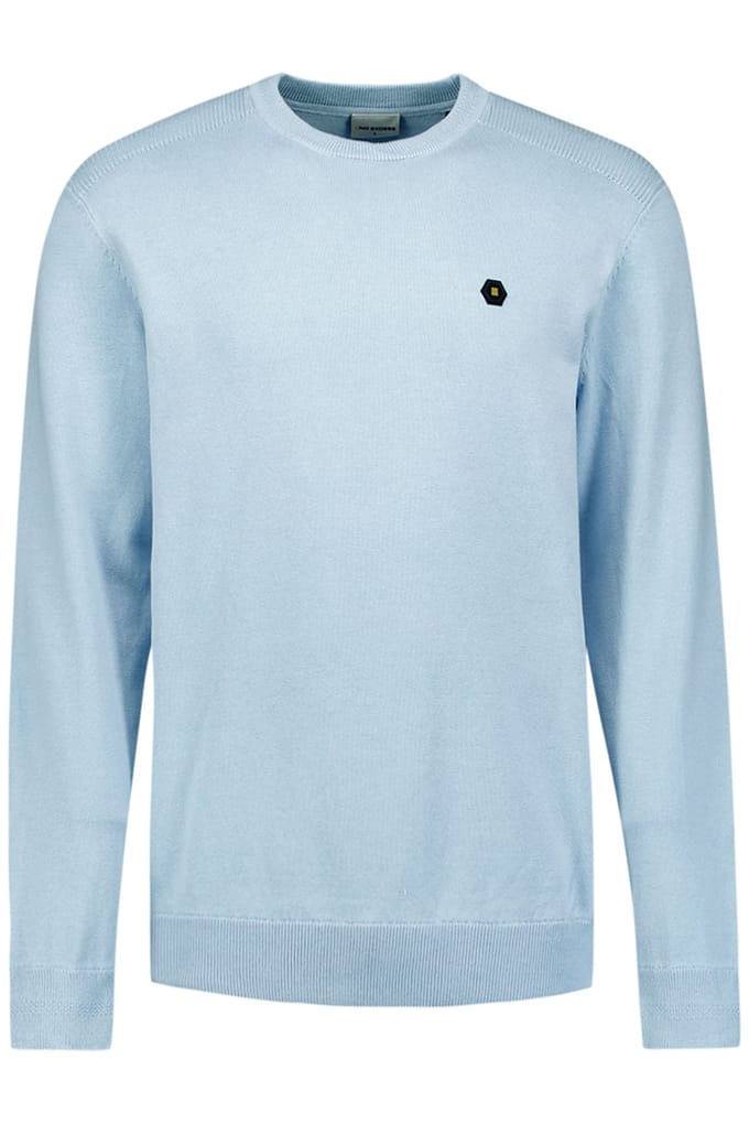 No Excess Pullover Crewneck Solid Knit Dusty Blue Größe: M | Pullover Outlet | Herren | Blau