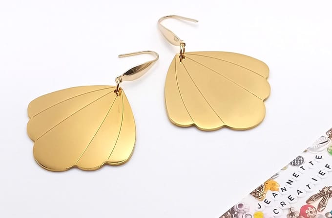 Jeannette-Creatief® - Beach - Golden Shell Oorbellen RVS - Oorbellen