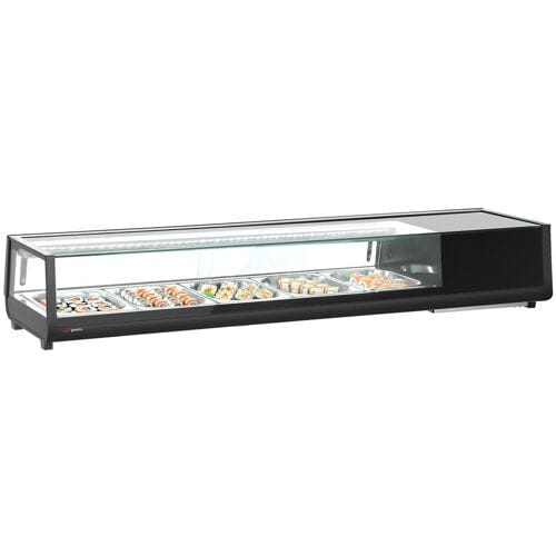 GGM Gastro Sushi-Kühlvitrine - 5x GN 1/2 - Schwarz