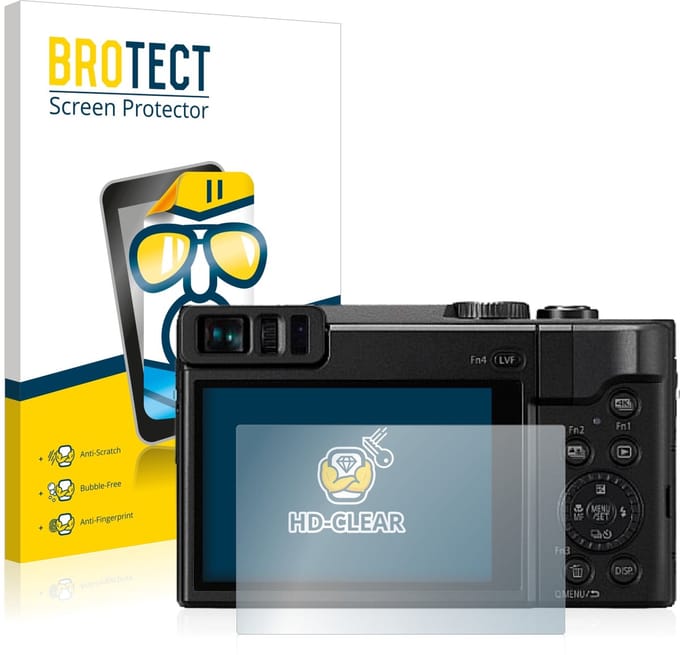 BROTECT - Screenprotector voor Panasonic Lumix DC-TZ91 - Folie Beschermfolie transparant 2 Stuks