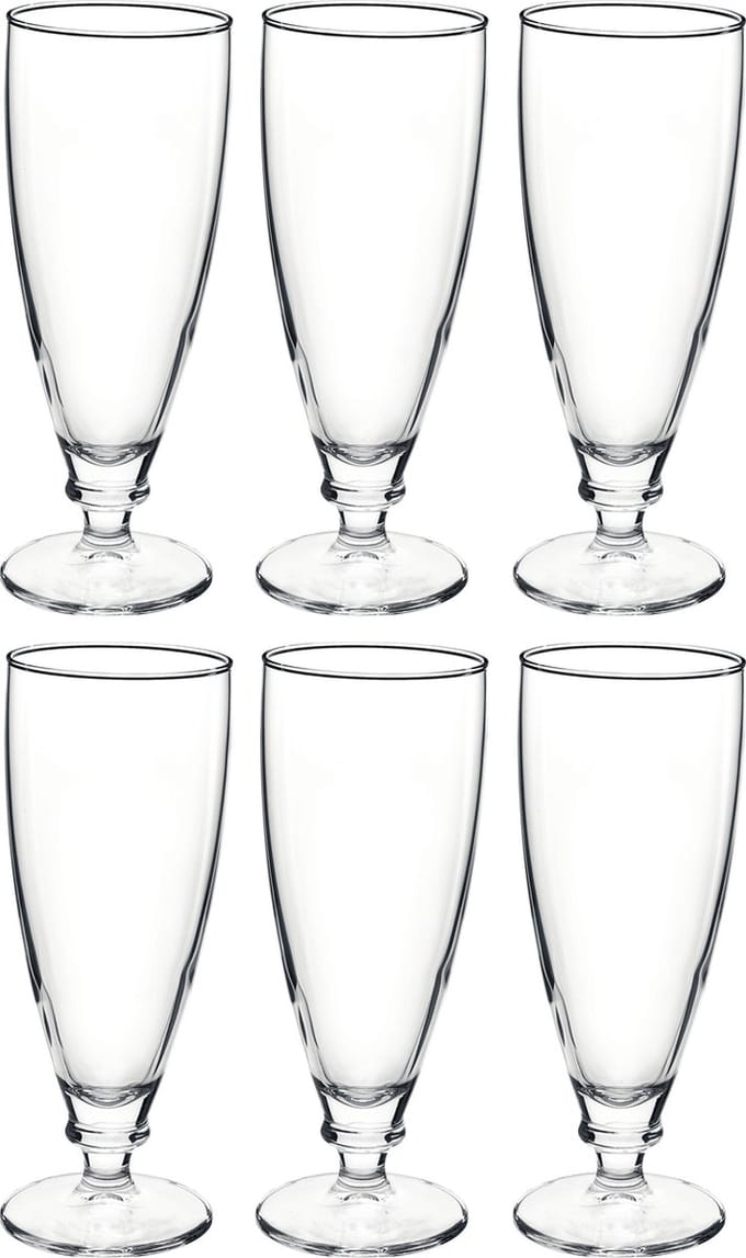 6x Stuks luxe Harmonia bierglazen op voet 380 ml - Bierglas speciaal bier