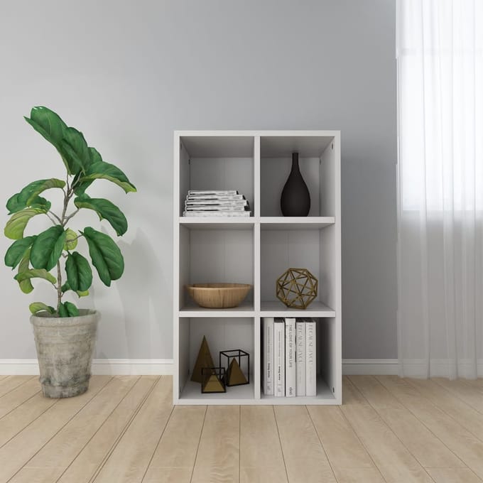 vidaXL - Boekenkast/dressoir - 66x30x98 - cm - bewerkt - hout - wit