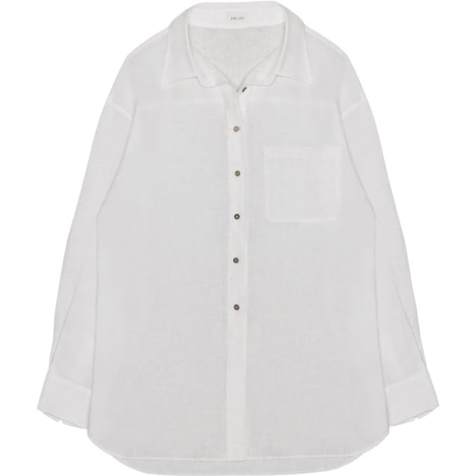 Mikuta The White Linen Shirt White Maat: L | Overhemden Outlet | Dames | Wit