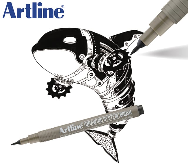 ARTLINE Drawing System Fineliner - 1 stuk- Brush Lijndikte - Zwart