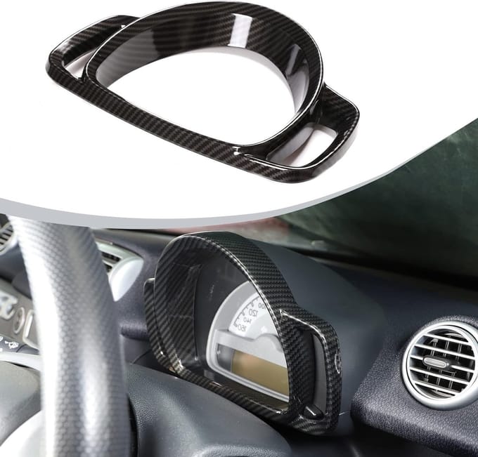 Dashboard Frame Trim Ring van ABS Plastic voor Smart Fortwo 2009-2015 - Interieur Accessoire, Carbon Fiber Look, Perfecte Pasvorm