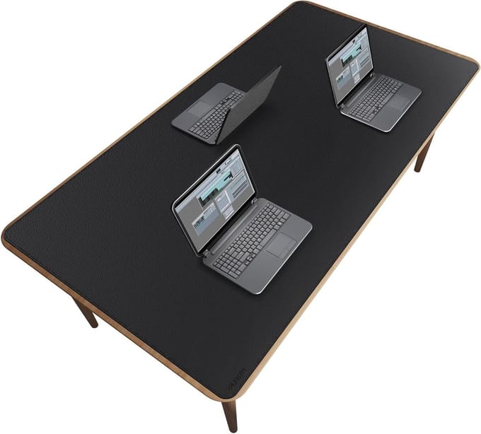 Bureau Mat - Desk Protector - Bureau Organisatie - Waterdicht PU Leer - 190 x 100 cm - Zwart
