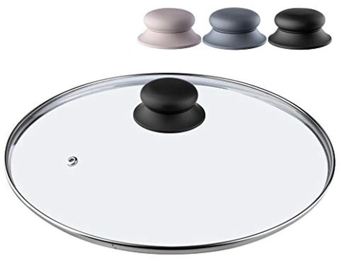 Glazen Deksels met Siliconen Handvat - Universeel Hittebestendig deksel voor Potten (30 cm)