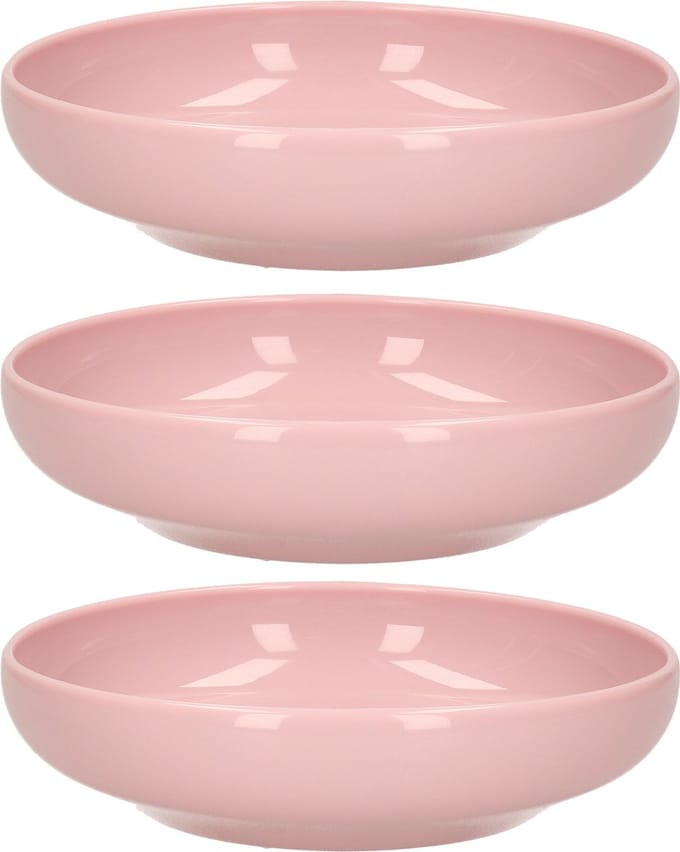 Plasticforte Kommetje/schaaltje - 6x - pastel roze - D16 x 4 cm - 520 ml - kunststof