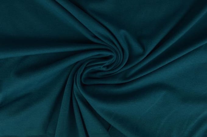 Katoen tricot stof - Donker petrol - 10 meter