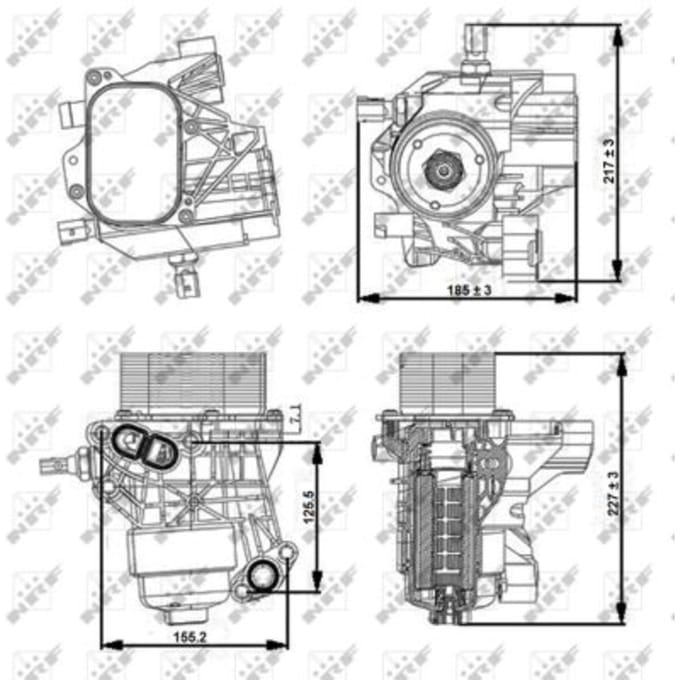 Olie radiator, motorolie NRF 31356