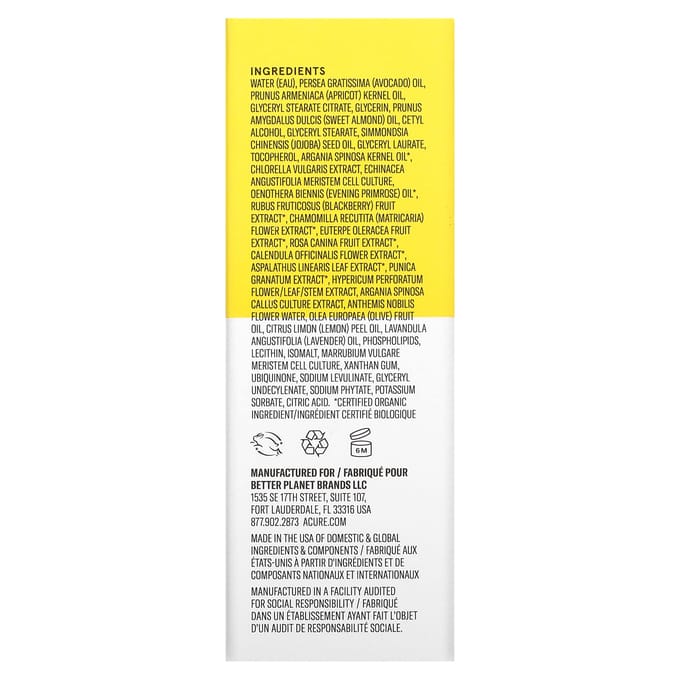ACURE, Brightening Night Cream, 50 ml (1.7 fl oz) yellow