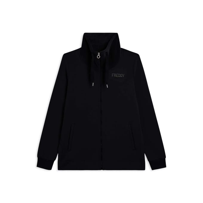 Dames hoodie met zijslitsen in velours Freddy