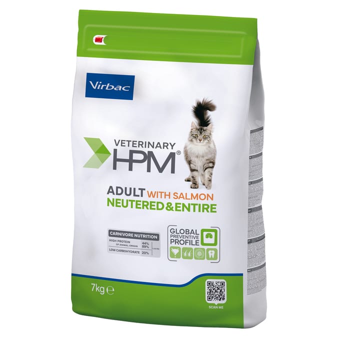 Virbac Veterinary HPM Adult Zalm Gecastreerd & Hele kat - 7 kg