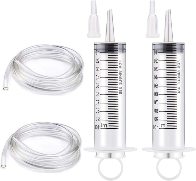 Solidchoice - 2 Stuks 100ml Meetspuiten met Plastic Slang