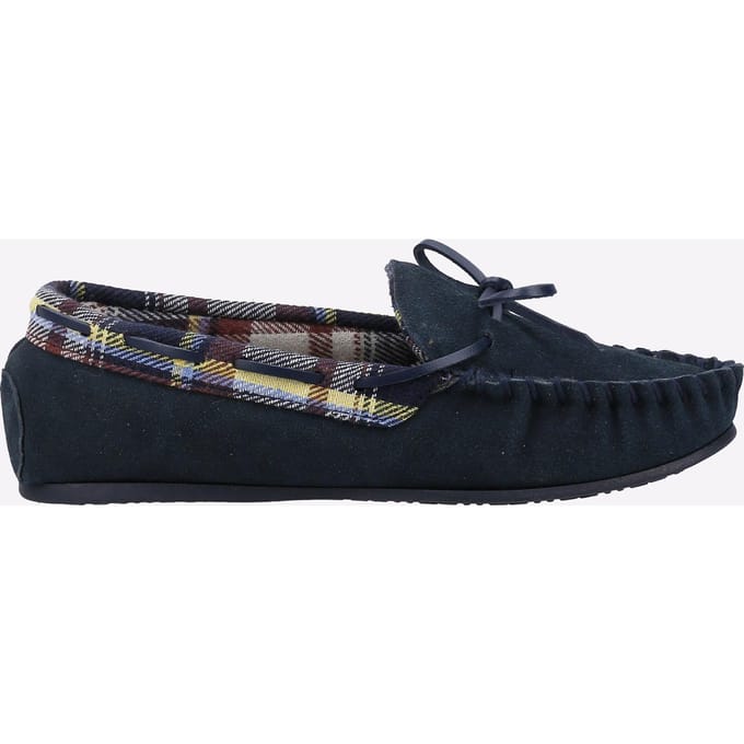 Cotswold Chatsworth Dames Suède Navy Slippers