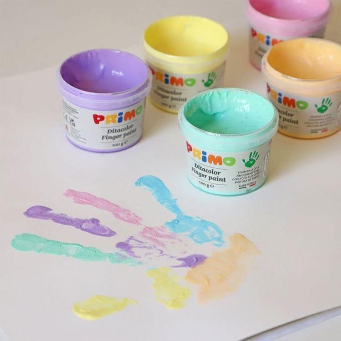 Primo PRIMO - Vingerverf pastel 6 potjes in koffer (6x100gr)