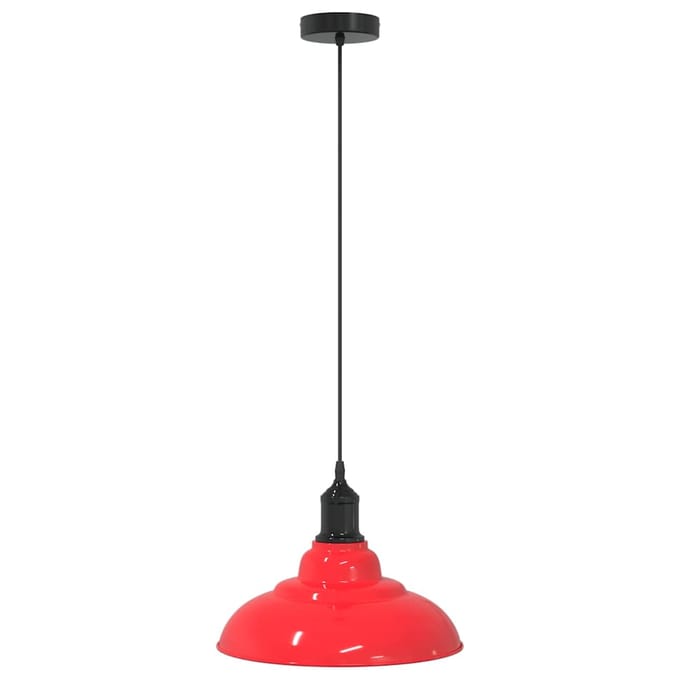 vidaXL Hanglamp in hoogte verstelbaar E27 Ø31 cm metaal glanzend rood