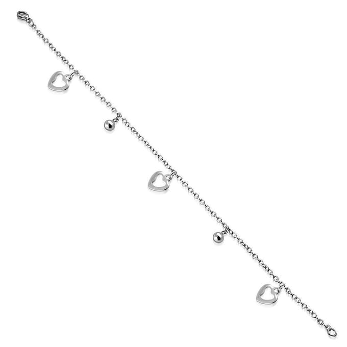 Amanto Armband Estelle Love - 316L Staal - Bedel - Hartje - 17+7cm