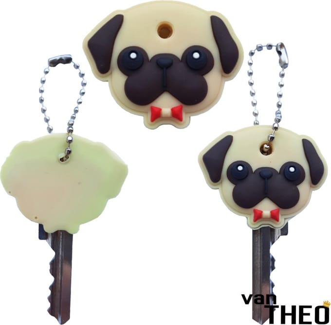 Hond - Pug - Sleutelhoesje - Sleutelhanger - Sleutelkapje - Sleutelbeschermer