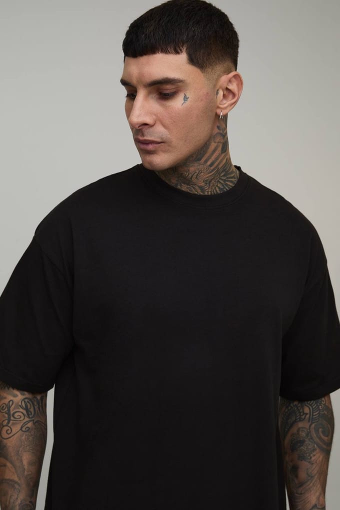 Tall Oversized Essential T-Shirt | Black | Size Medium