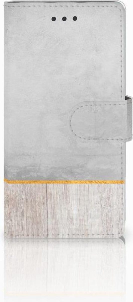 Huawei Ascend P8 Lite Book Style Case Wood Concrete
