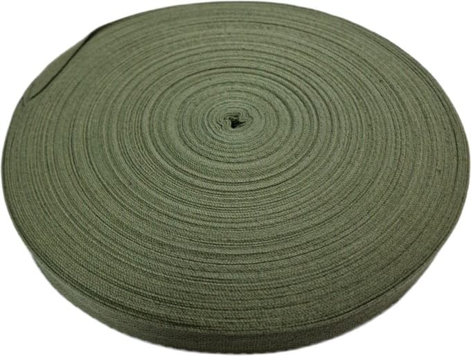 Keperband katoen 20mm Kaki-groen 50 meter