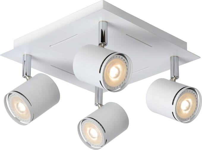Lucide RILOU - Plafondspot (Plafondlamp) - LED Dimbaar - GU10 (MR16) - 4x5W 3000K - Wit