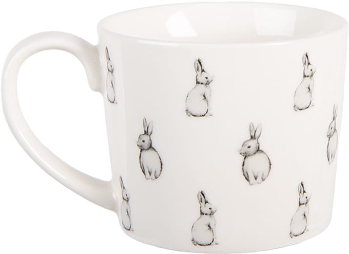 Clayre & Eef Mok 275 ml Wit Porselein Konijnen