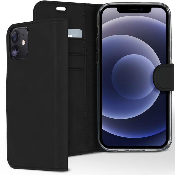 Accezz Hoesje - Geschikt voor Apple iPhone 12 Pro / 12 - Wallet Softcase Bookcase - Zwart