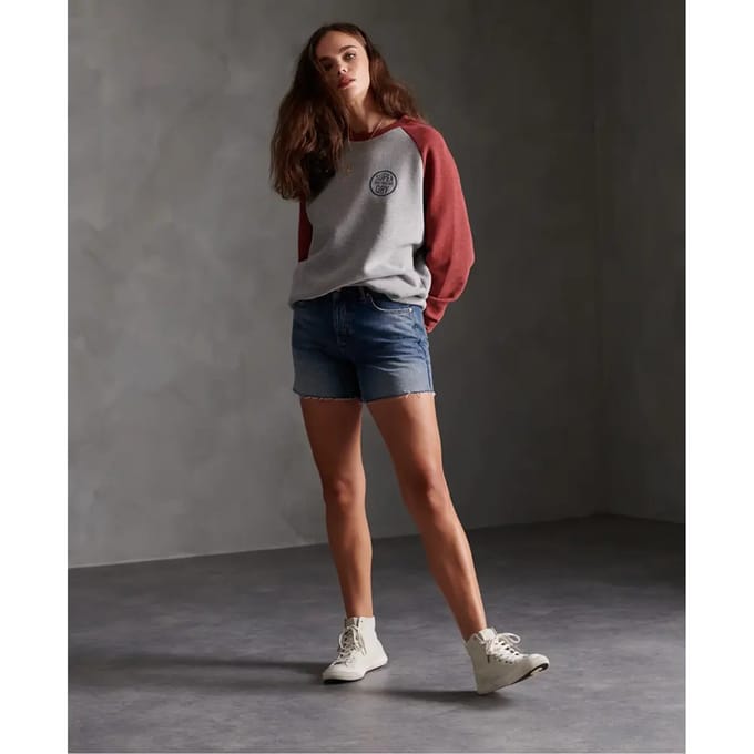 Denim shorts, halflang, voor dames Superdry