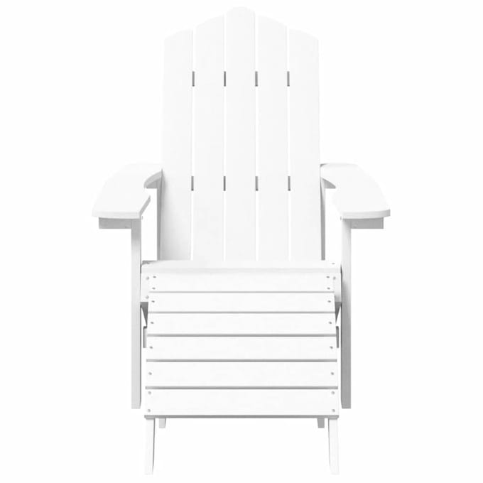 vidaXL - Tuinstoel - Adirondack - met - voetenbank - HDPE - wit