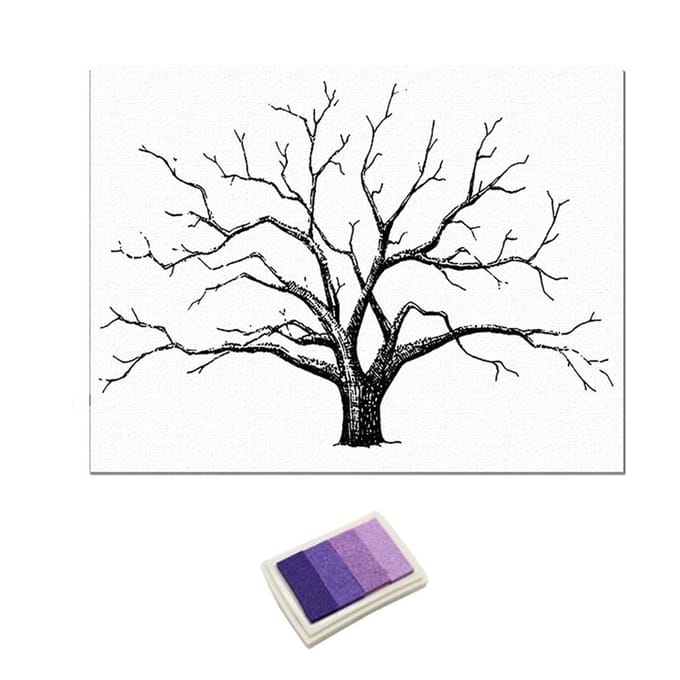 Bruiloft vingerafdruk boom vingerafdruk bruiloft gastenboek groen 30x40cm