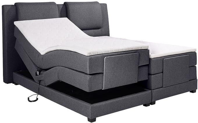 Vente-unique Boxspringbed stof antracietgrijs 2 x 80 x 200 cm