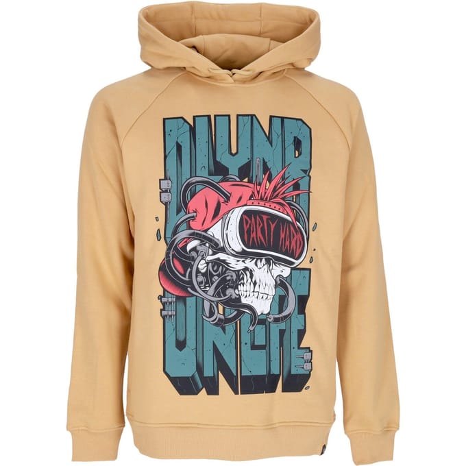 Heren Party Hard Skull Hoodie Beige