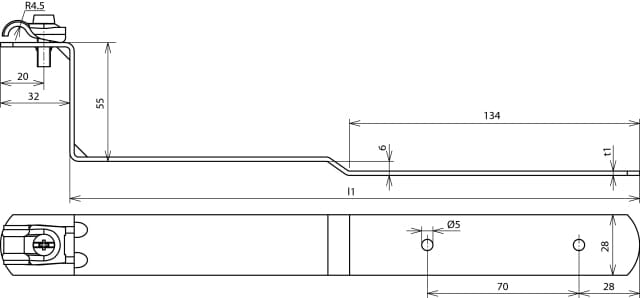 Dehn Quick Dakgeleiderhouder StSt Rd 6-10mm L 260mm - 202901