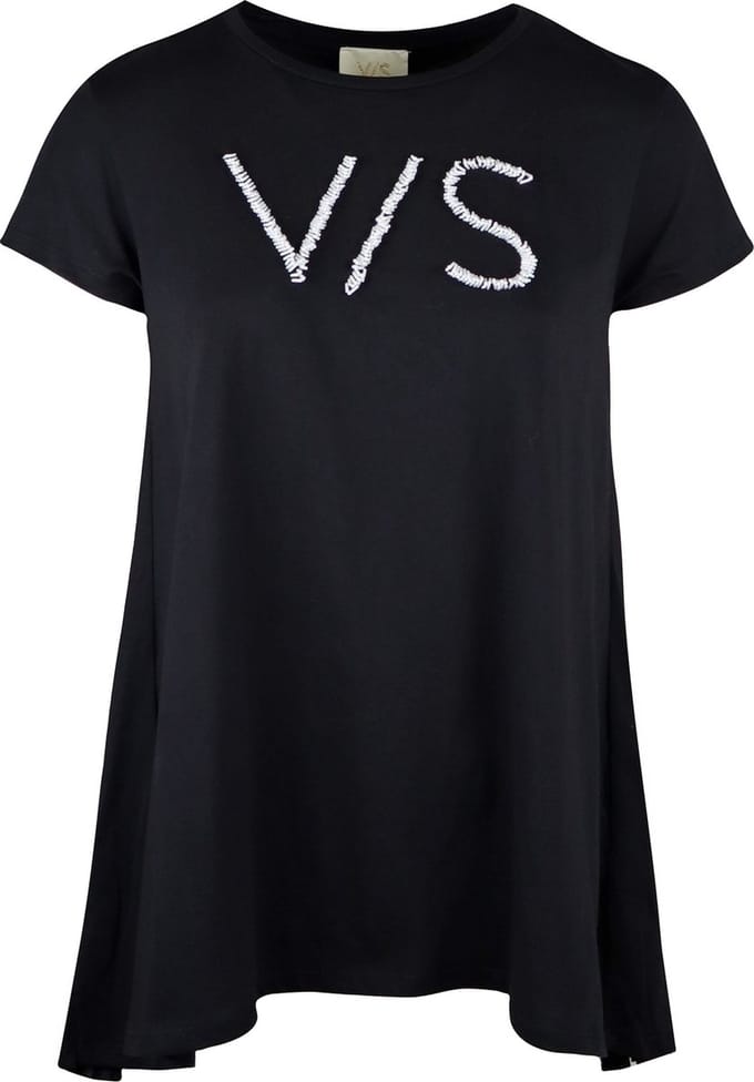 Verysimple • zwart t-shirt met v/s • maat S (IT42)