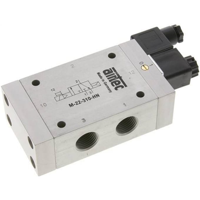 3/2 G1/2'' NO Magneetventiel 24V DC 1-10bar/14-140psi Airtec