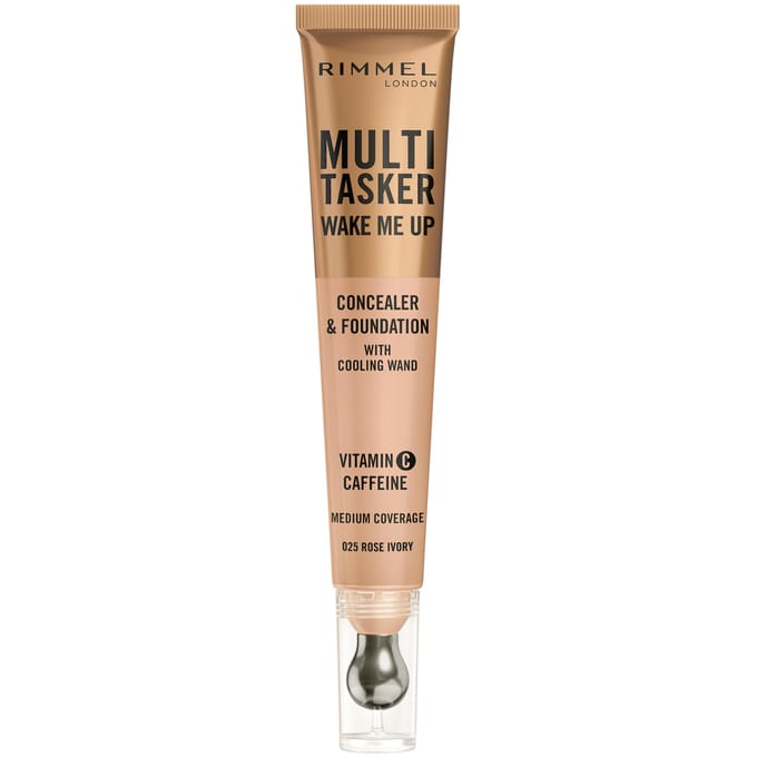 Rimmel Multi-Tasker Wake Me Up Foundation en Concealer 20 ml (Verschillende Tinten) - 025 Rose Ivory