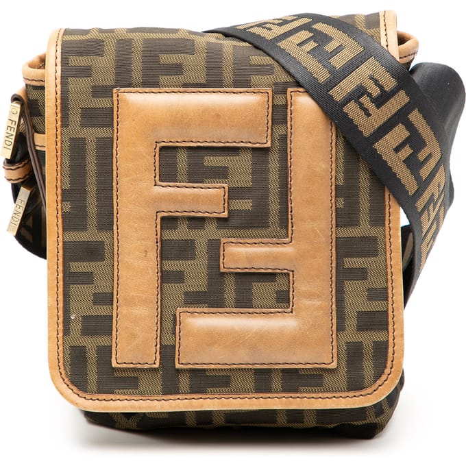 Tweedehands Mini Ff Zucca Canvas Schoudertas